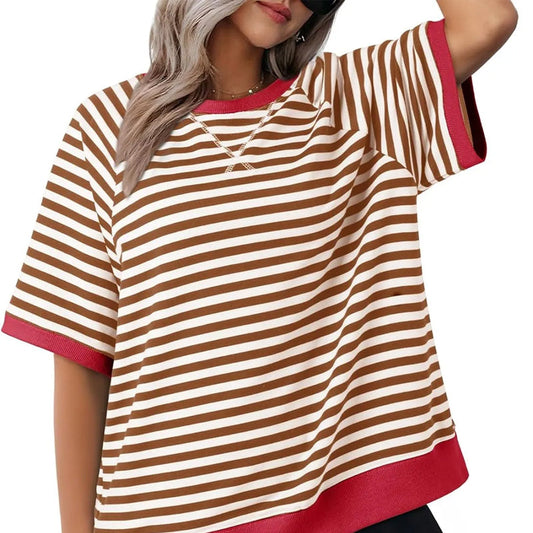 Amber™ | Oversized Gestreepte T-Shirt