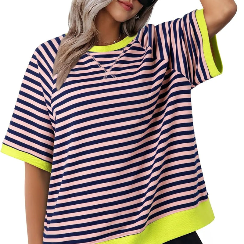 Amber™ | Oversized Gestreepte T-Shirt